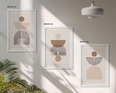 Set tablouri pentru dormitor Forme abstracte maro