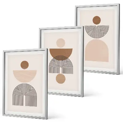 Set de tablouri pentru dormitor cu forme abstracte maro