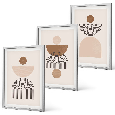 Set tablouri pentru dormitor Forme abstracte maro