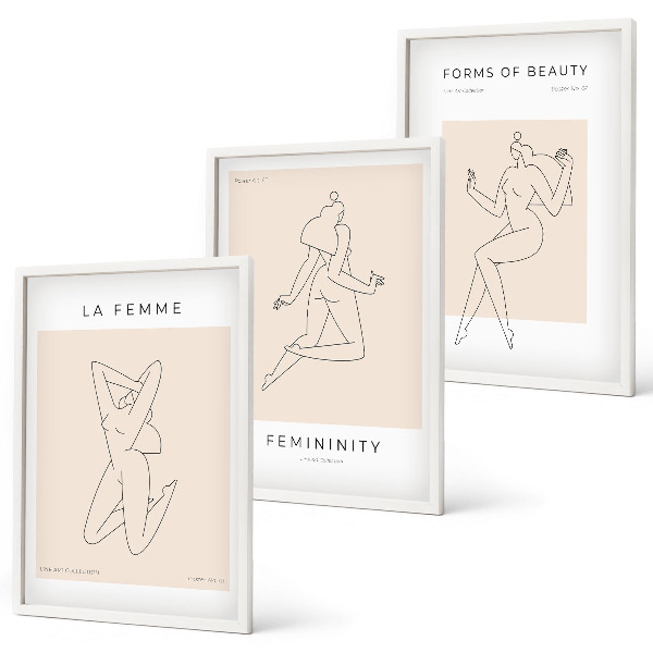 Set tablouri decorative Poster minimalist cu siluete feminine