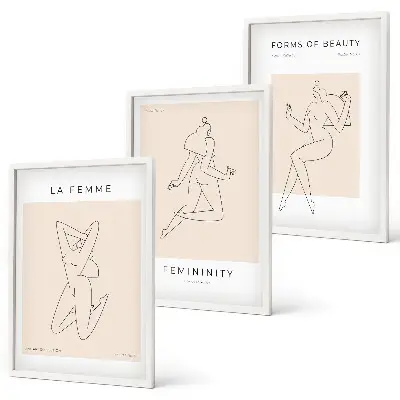 Set tablouri decorative cu siluete feminine minimaliste