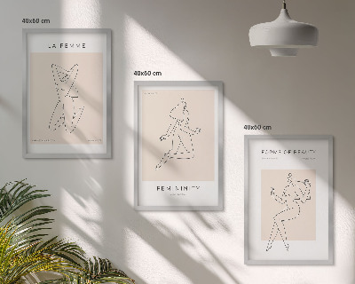 Set tablouri decorative Poster minimalist cu siluete feminine