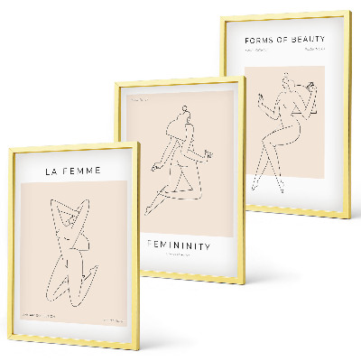 Set tablouri decorative Poster minimalist cu siluete feminine
