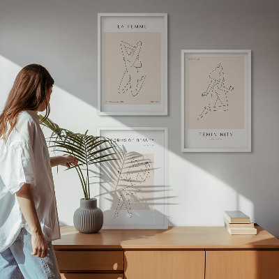 Set tablouri decorative Poster minimalist cu siluete feminine