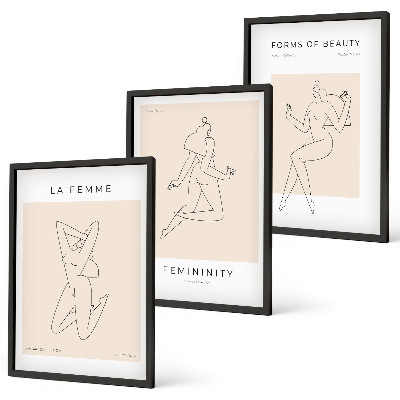 Set tablouri decorative Poster minimalist cu siluete feminine