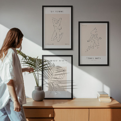 Set tablouri decorative Poster minimalist cu siluete feminine