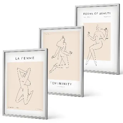 Set tablouri decorative cu siluete feminine minimaliste