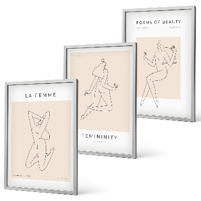 Set tablouri decorative Poster minimalist cu siluete feminine