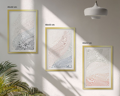 Set tablouri pentru dormitor Pastel de carton cu valuri abstracte
