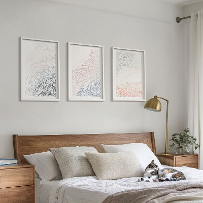 Set tablouri pentru dormitor Pastel de carton cu valuri abstracte