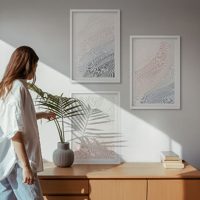 Set tablouri pentru dormitor Pastel de carton cu valuri abstracte