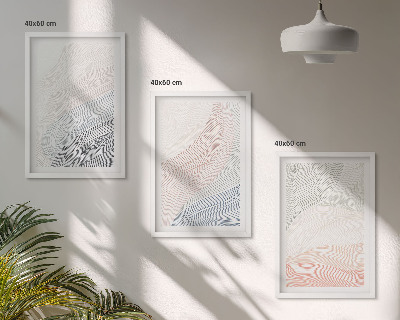 Set tablouri pentru dormitor Pastel de carton cu valuri abstracte