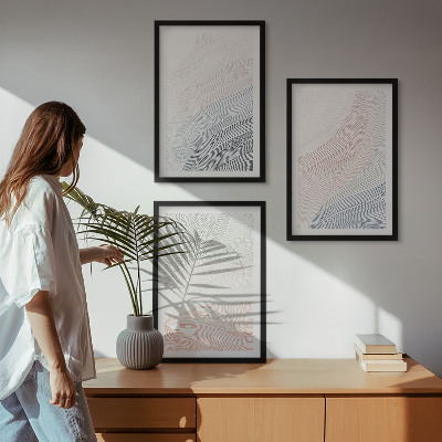 Set tablouri pentru dormitor Pastel de carton cu valuri abstracte