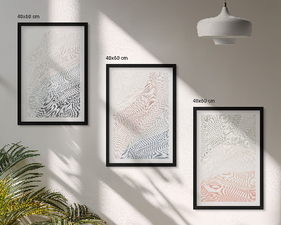 Set tablouri pentru dormitor Pastel de carton cu valuri abstracte