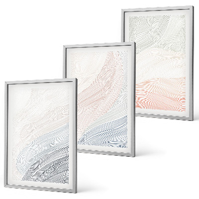 Set tablouri pentru dormitor Pastel de carton cu valuri abstracte