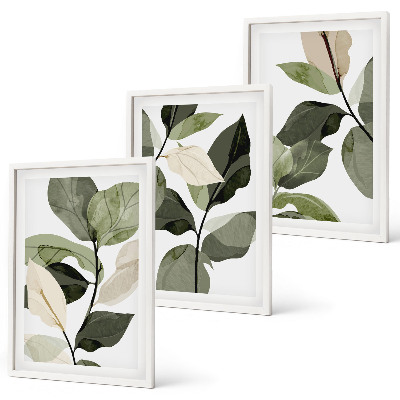 Set tablouri pentru dormitor Frunze de plantă boho pictate
