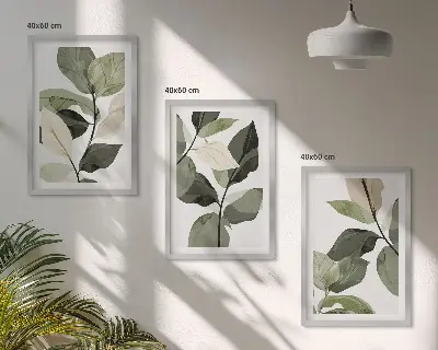 Set de tablouri pentru dormitor cu model de frunze de plantă în stil boho