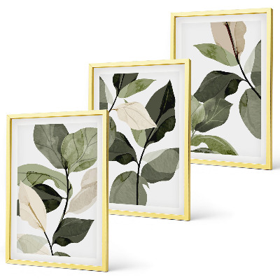 Set tablouri pentru dormitor Frunze de plantă boho pictate