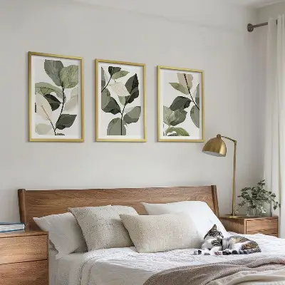 Set de tablouri pentru dormitor cu model de frunze de plantă în stil boho