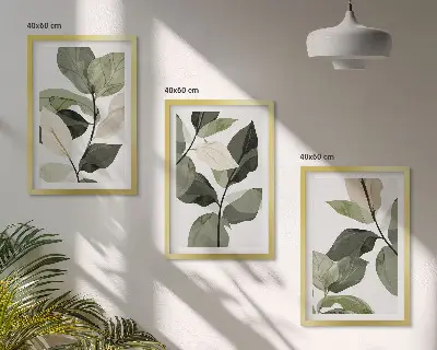 Set de tablouri pentru dormitor cu model de frunze de plantă în stil boho