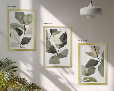 Set tablouri pentru dormitor Frunze de plantă boho pictate