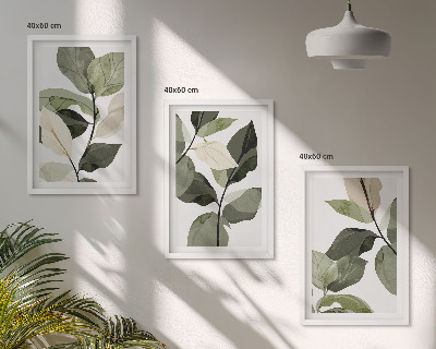 Set tablouri pentru dormitor Frunze de plantă boho pictate
