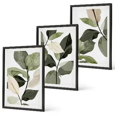 Set de tablouri pentru dormitor cu model de frunze de plantă în stil boho