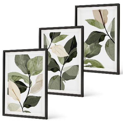 Set tablouri pentru dormitor Frunze de plantă boho pictate