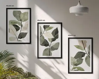 Set de tablouri pentru dormitor cu model de frunze de plantă în stil boho