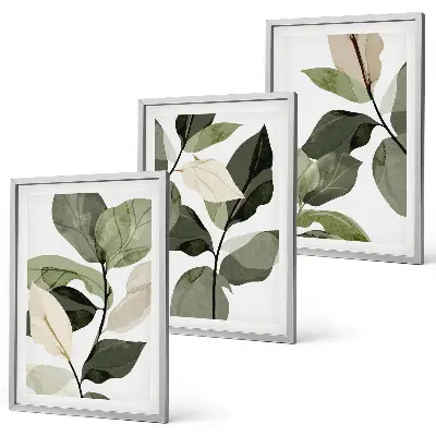 Set de tablouri pentru dormitor cu model de frunze de plantă în stil boho