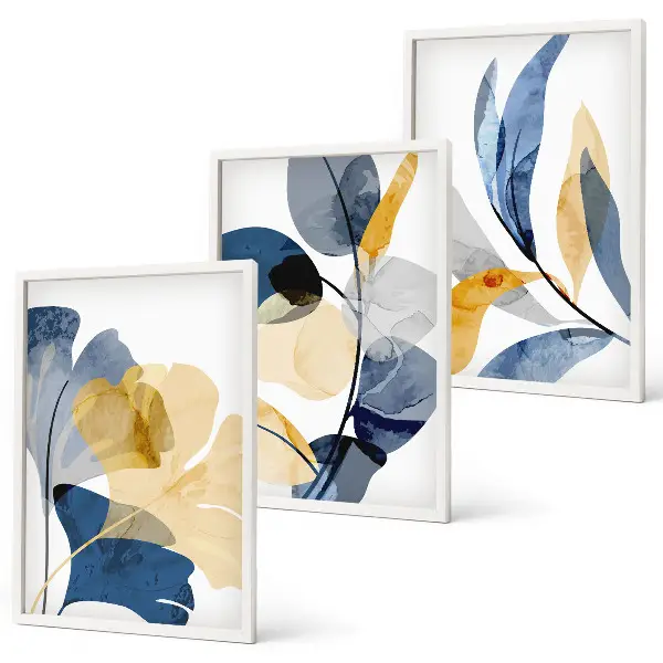 Set de tablouri decorative cu motive vegetale în acuarelă