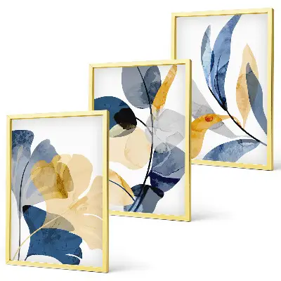 Set de tablouri decorative cu motive vegetale în acuarelă