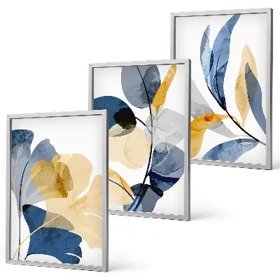 Set de tablouri decorative cu motive vegetale în acuarelă