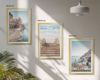 Set tablouri pentru dormitor Vederi pastelate la plajă, vară