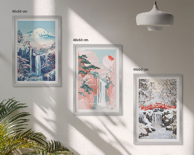 Set tablouri decorative Peisaje montane, cascade