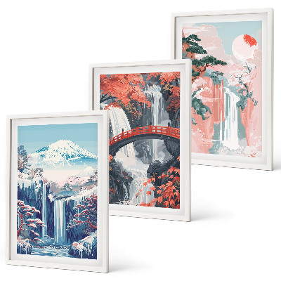 Set tablouri pentru dormitor Cascade munți pod copaci
