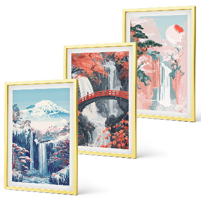 Set tablouri pentru dormitor Cascade munți pod copaci