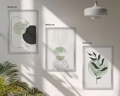 Set de tablouri pentru dormitor cu model de forme abstracte de plante