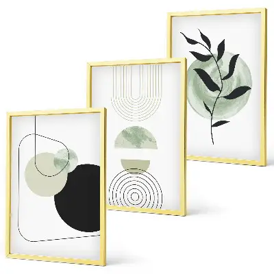 Set de tablouri pentru dormitor cu model de forme abstracte de plante