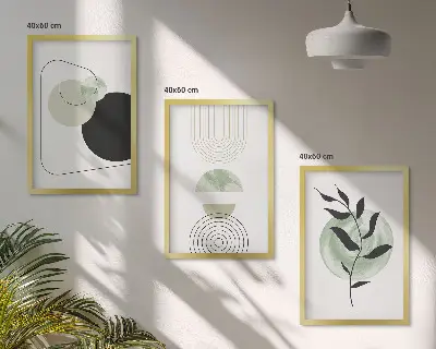 Set de tablouri pentru dormitor cu model de forme abstracte de plante