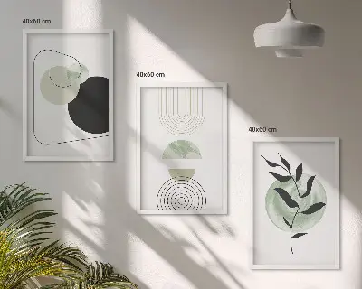 Set de tablouri pentru dormitor cu model de forme abstracte de plante