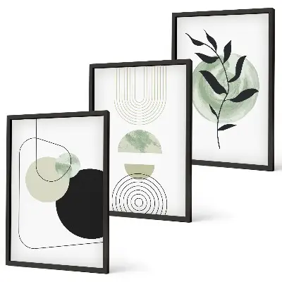 Set de tablouri pentru dormitor cu model de forme abstracte de plante