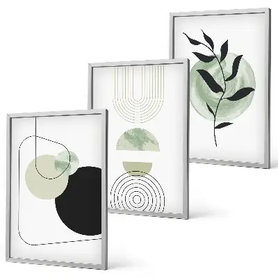 Set de tablouri pentru dormitor cu model de forme abstracte de plante