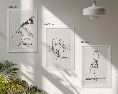 Set tablouri pentru dormitor Desen cu linii de vin de șampanie
