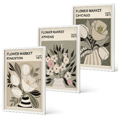 Set tablouri decorative Aranjamente florale retro