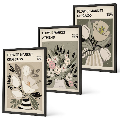 Set tablouri decorative Aranjamente florale retro