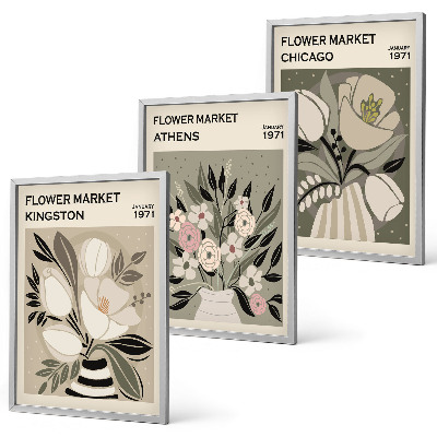 Set tablouri decorative Aranjamente florale retro