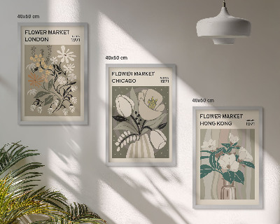 Set tablouri pentru dormitor Târguri de flori Londra Chicago Hong Kong