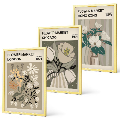 Set tablouri pentru dormitor Târguri de flori Londra Chicago Hong Kong