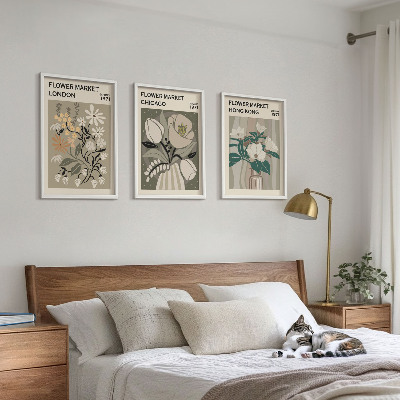 Set tablouri pentru dormitor Târguri de flori Londra Chicago Hong Kong